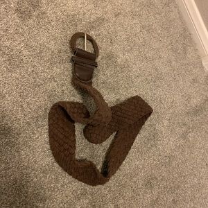 Woven brown thick belt